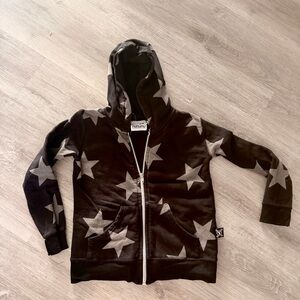 Nununu Star-Patterned Black Kids Hoodie